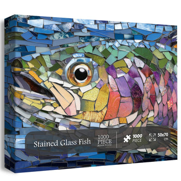 Puzzle di pesce in vetro colorato 1000 pezzi